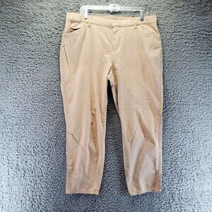 Terra & Sky Pants Womens Size 14W Tan Stretch Cotton Spandex Blend Casual Style